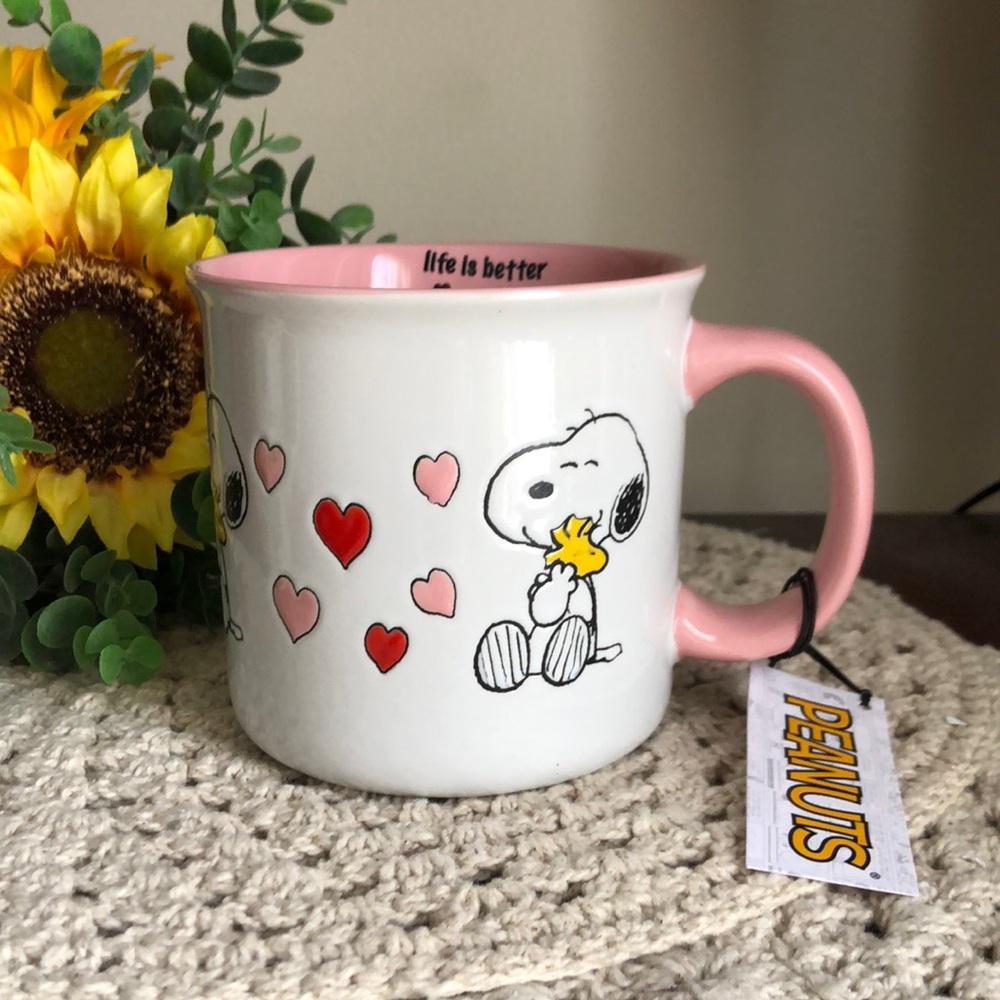 Peanuts Love Hearts Valentines Coffee Mug - Life is better with friends